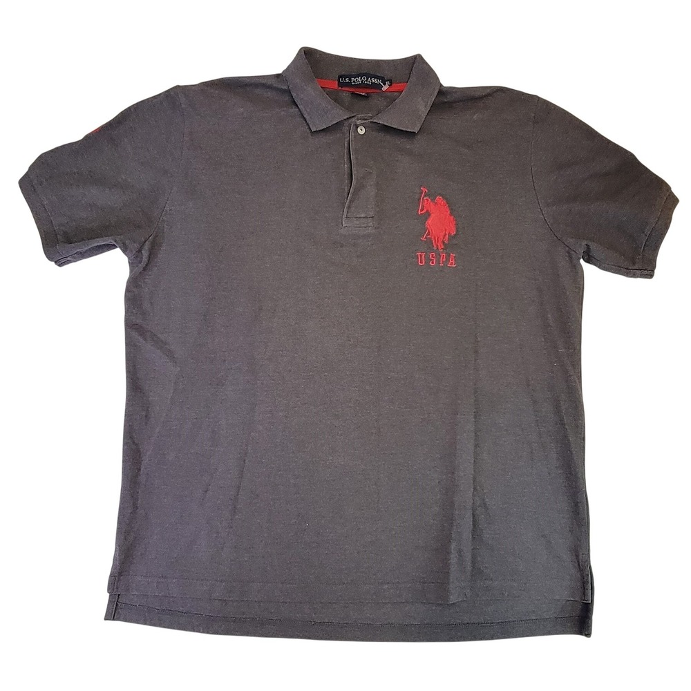 U.S. Polo Assn. Mens Polo Shirt Gray Short Sleeve Casual Top XL‎